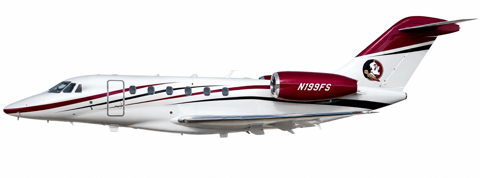 Side view of Florida State aircraft N199FS